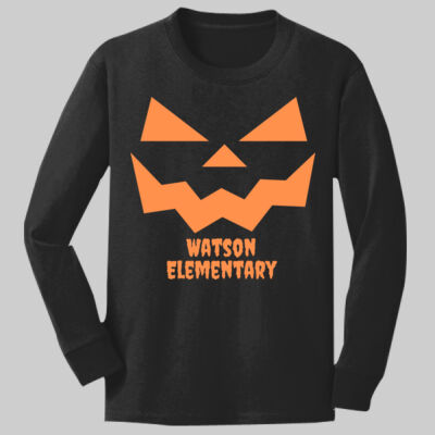 Youth Long Sleeve Shirt - Jack-O'-Lantern - Orange Thumbnail
