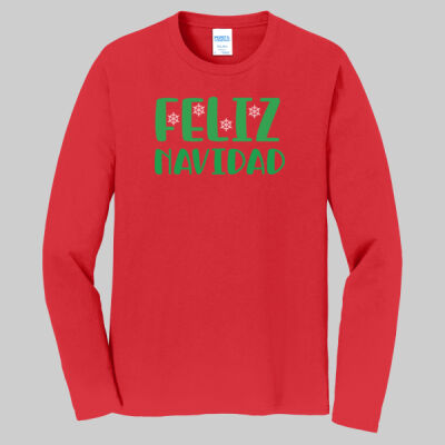 Adult Long Sleeve Shirt - Feliz Navidad - Green Thumbnail