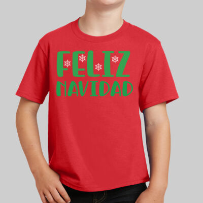 Youth T-Shirt - Feliz Navidad - Green Thumbnail