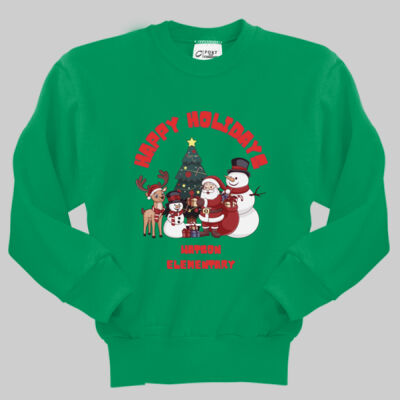 Youth Crewneck - Happy Holidays - Red Thumbnail