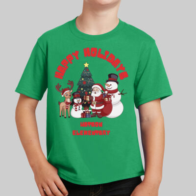 Youth T-Shirt - Happy Holidays - Red Thumbnail