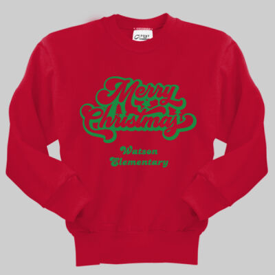 Youth Crewneck - Merry Christmas - Green Thumbnail