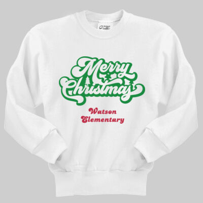 Youth Crewneck - Merry Christmas - Green & Red Thumbnail
