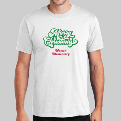 Adult T-Shirt - Merry Christmas - Green & Red Thumbnail