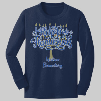 Youth Long Sleeve Shirt - Happy Hanukkah Thumbnail