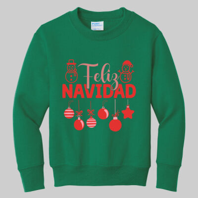 Youth Crewneck - Feliz Festive - Red Thumbnail