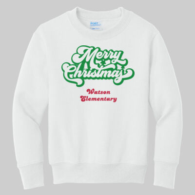 Youth Crewneck - Merry Christmas - Green & Red Thumbnail